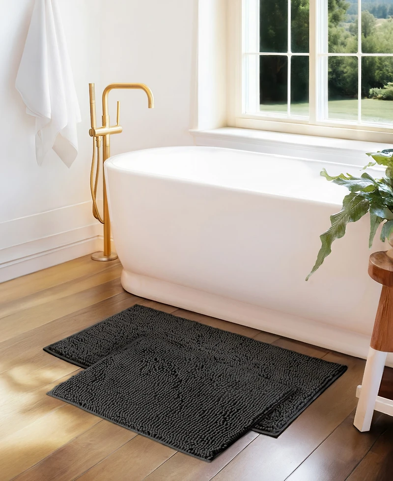 ienjoy Home Soft Absorbent Chenille 2-Pc. Bath Mat Set