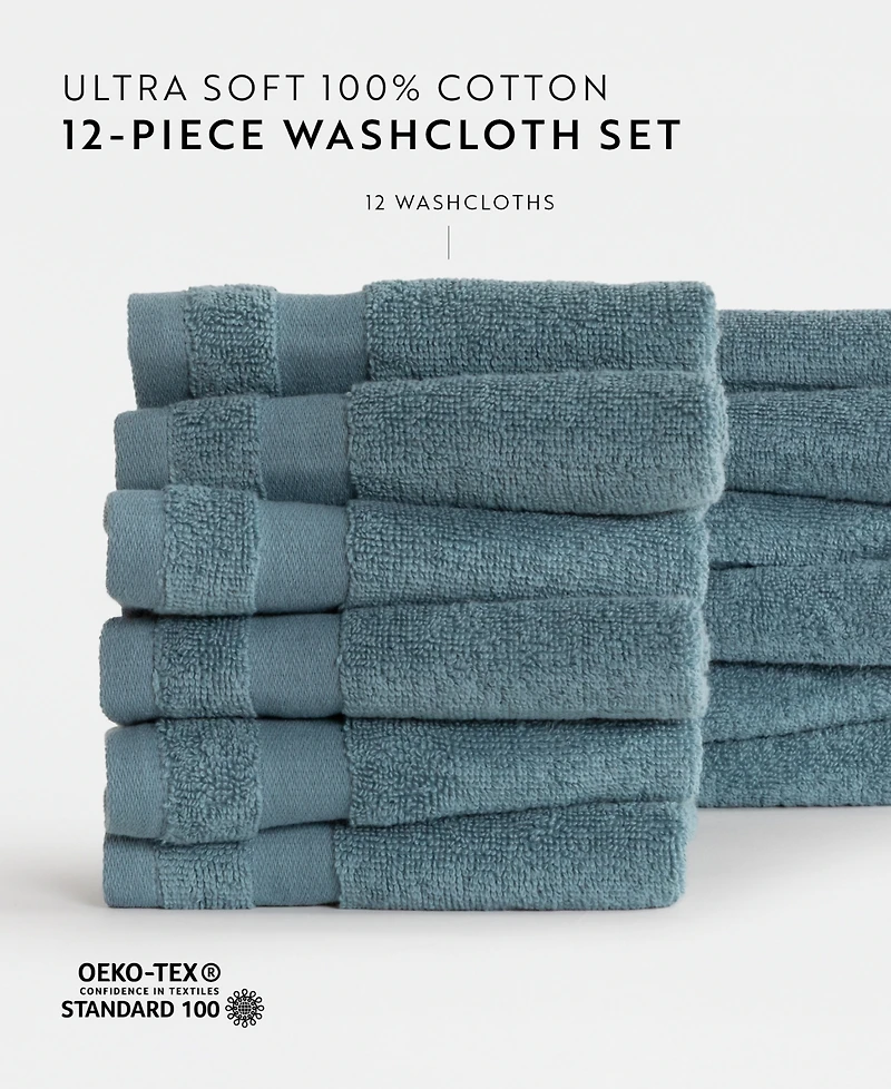 ienjoy Home 12-Pc. Cotton Washcloth Set, 13" x