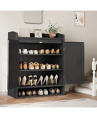 gaomon Rattan -Door Shoe Cabinet