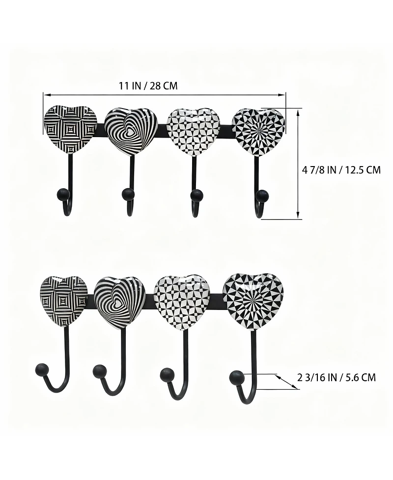 Yigii Wall Mounted Metal Coat Rack with 4 Hooks for Entryway, Bathroom, Kitchen