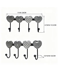 Yigii Wall Mounted Metal Coat Rack with 4 Hooks for Entryway, Bathroom, Kitchen