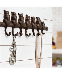 Yigii Cast Iron Wall Hook Rack with 7 Hooks - Rustic Decor for Coats, Hats, Keys