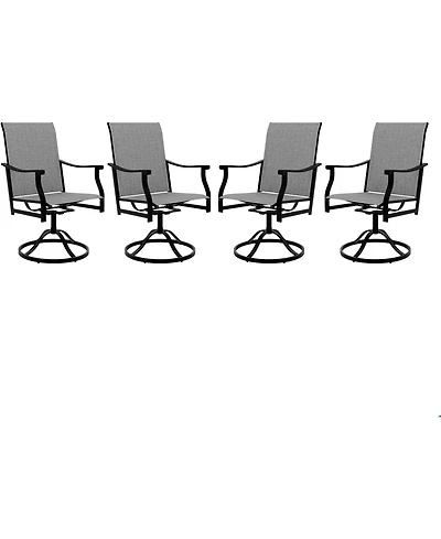 gaomon 4PCS Outdoor Swivel Dining Chairs With Textilene Breathable Back