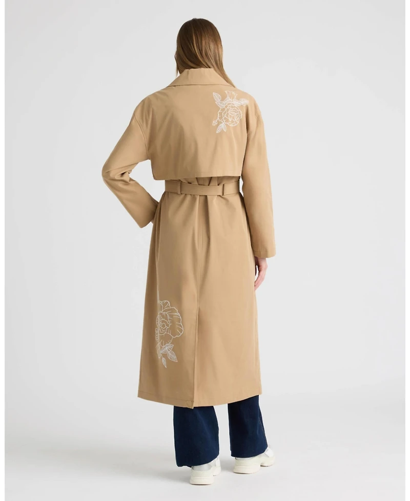 Nvlt Women's Trench Coat with Embroideries