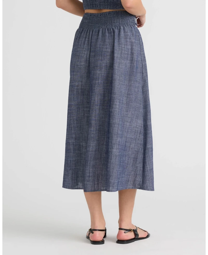 Nvlt Women's Embroidered Yoke Midi Skirt