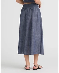 Nvlt Women's Embroidered Yoke Midi Skirt