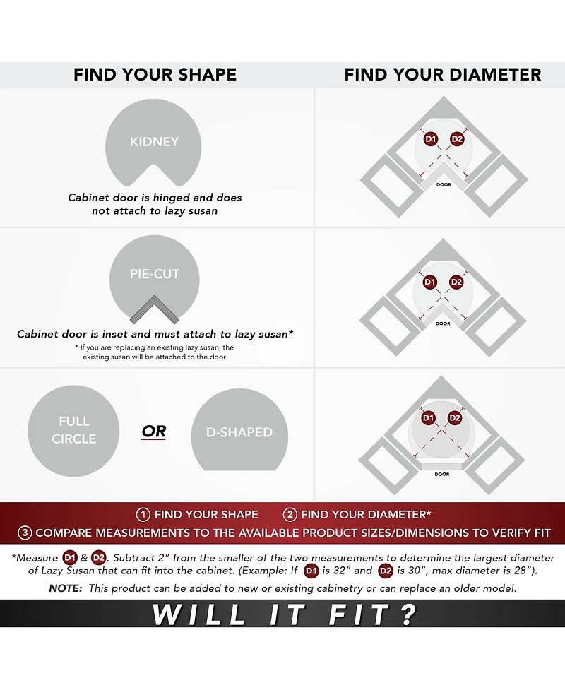 Rev-a-Shelf 10" Lazy Susan Wooden Circle 1-Shelf w/ Swivel Bearings, 4WLS001-10B52