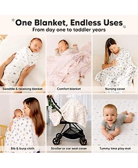 KeaBabies 3-Pack Lyra Muslin Swaddle Blankets for Newborns, Large Cotton Nursery Baby Blankets, Soft & Breathable