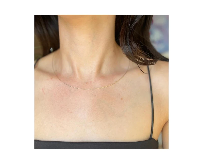Curata Jewelry Solid 18K Gold Twisted Cable Collar Necklace