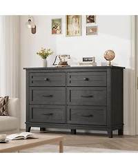gaomon 6 Drawer Dresser, 47" Wide Wooden Storage Chest