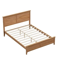 Streamdale Furniture Modern Solid Wood Queen Platform Bed with Slats Support, Seadrift