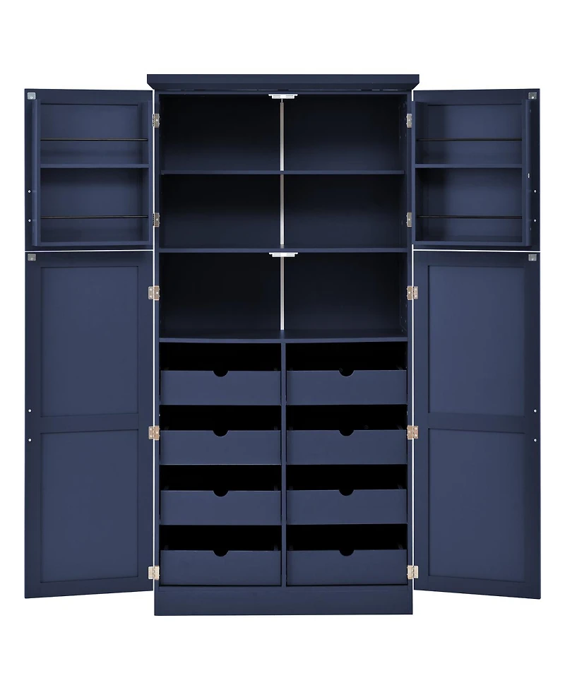 Streamdale Furniture Premium Shaker-Style Pantry Cabinet with 8 Pull-Out Trays