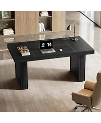 Tribesigns 63" Executive Desk, Modern Office Desk with Thickened Desktop and Heavy-Duty Legs, Wood Writing Workstation Study Table