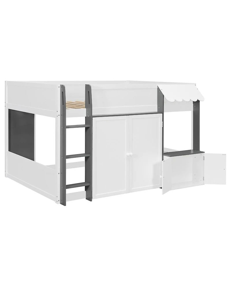 Streamdale Furniture Full Loft House Bed with Playhouse & Storage