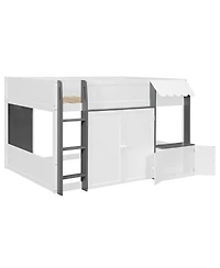 Streamdale Furniture Full Loft House Bed with Playhouse & Storage