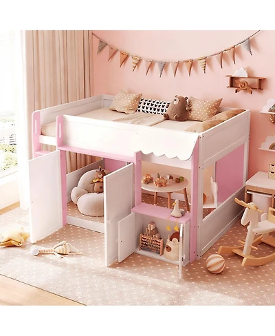 Streamdale Furniture Full Loft House Bed with Playhouse & Storage