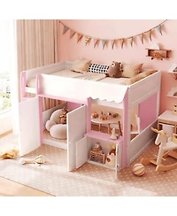 Streamdale Furniture Full Loft House Bed with Playhouse & Storage
