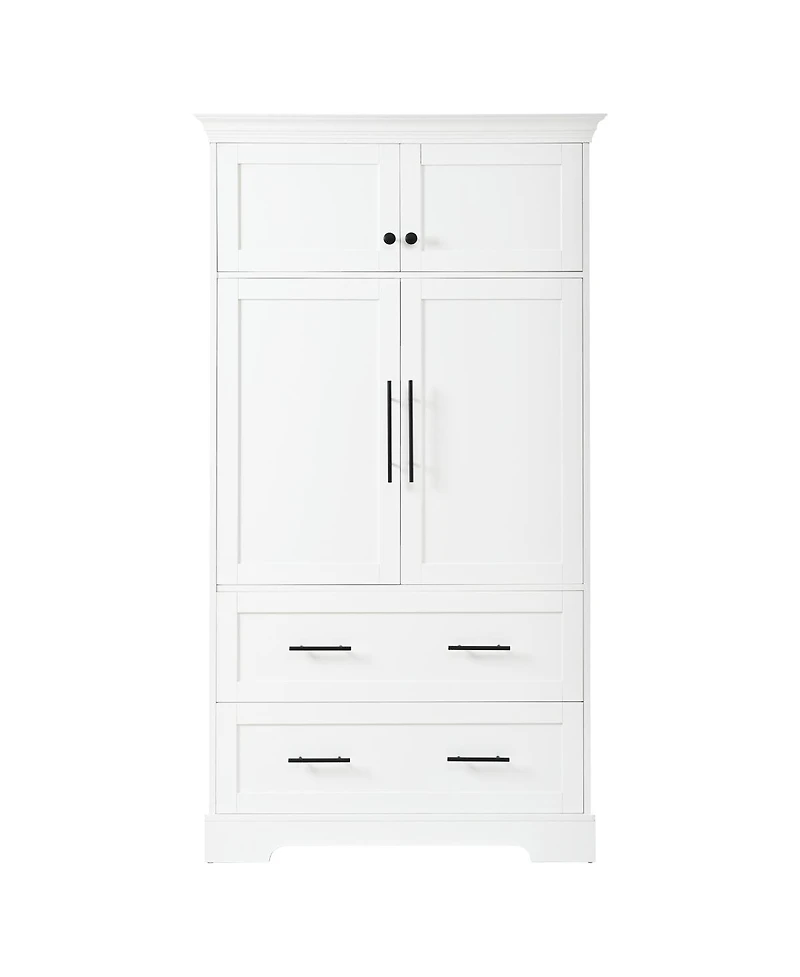 Streamdale Furniture Farmhouse 40"x18"x72.6" Kitchen Pantry with 4 Doors