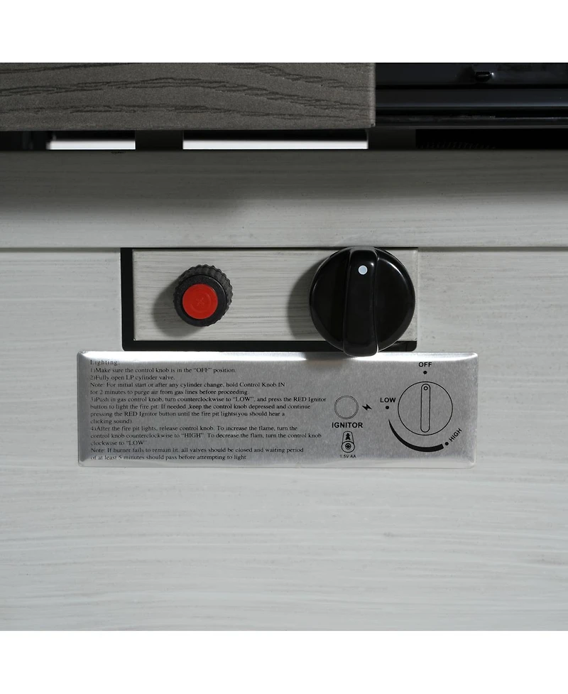 Streamdale Furniture Extendable Rectangle Aluminum Alloy Fire Pit Table, 50,000BTU