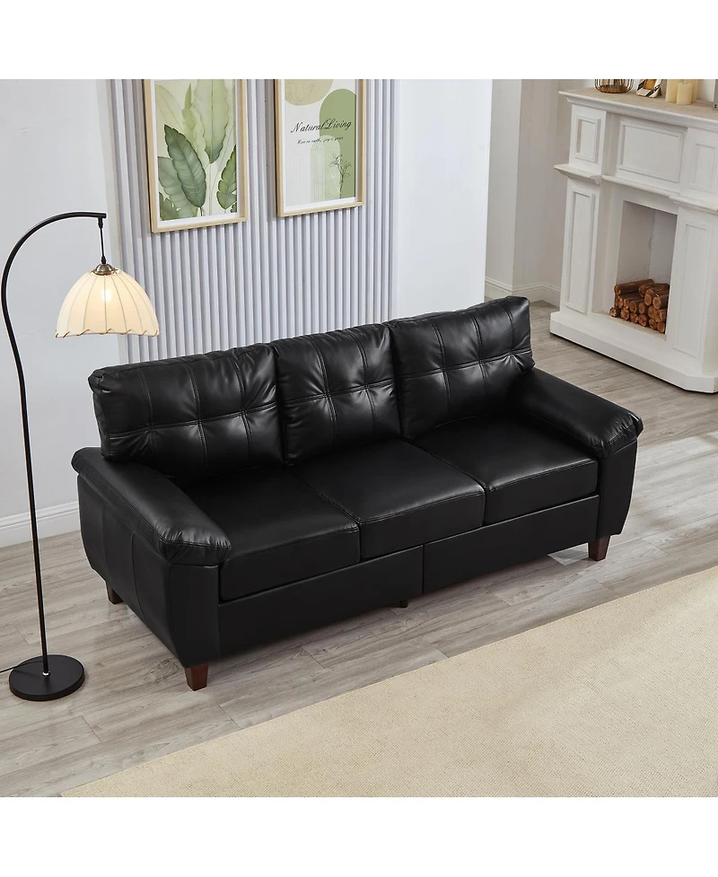 Streamdale Furniture 28 inches Modern 2-Piece Faux Leather Sofa with Storage