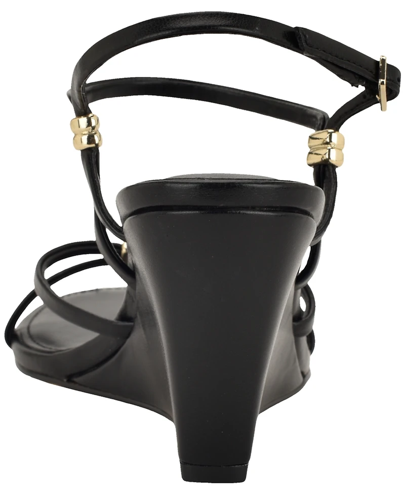 Calvin Klein Women's Deliney Round Toe Wedge Sandals