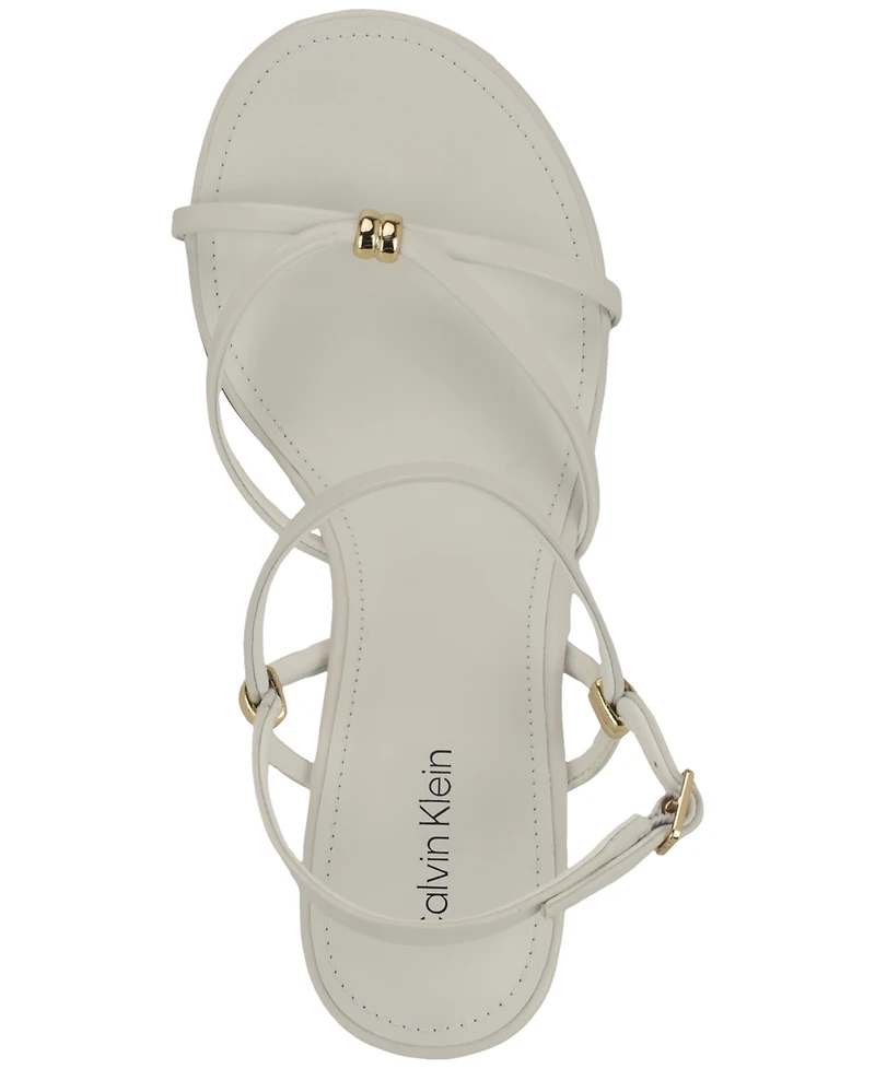 Calvin Klein Women's Deliney Round Toe Wedge Sandals