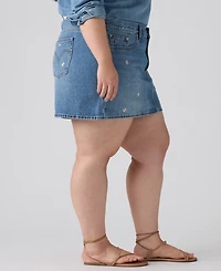 Levi's Plus Cotton Iconic 501 Mid-Rise Denim Skirt