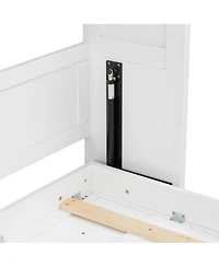 Streamdale Furniture Queen Size Murphy Bed with Led Light, Foldable Cabinet