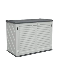 Streamdale Furniture Horizontal Storage Shed with Removable Shelf, Large Lockable Outdoor Cabinet
