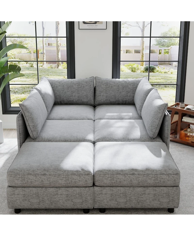 Streamdale Furniture Modular Sectional Sofa with Storage and Sleeper Function