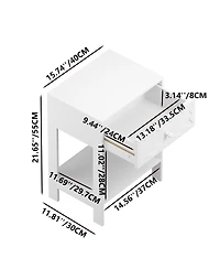Streamdale Furniture Nightstand with Drawer & Open Shelf, Modern Bedside Table