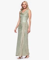 Betsy & Adam Women's Cowl Neck Maxi Gown