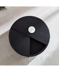 Streamdale Furniture Round Coffee Table with Storage - Modern Accent Tea Table