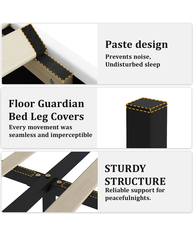 Streamdale Furniture Bed Frame with Led Headboard