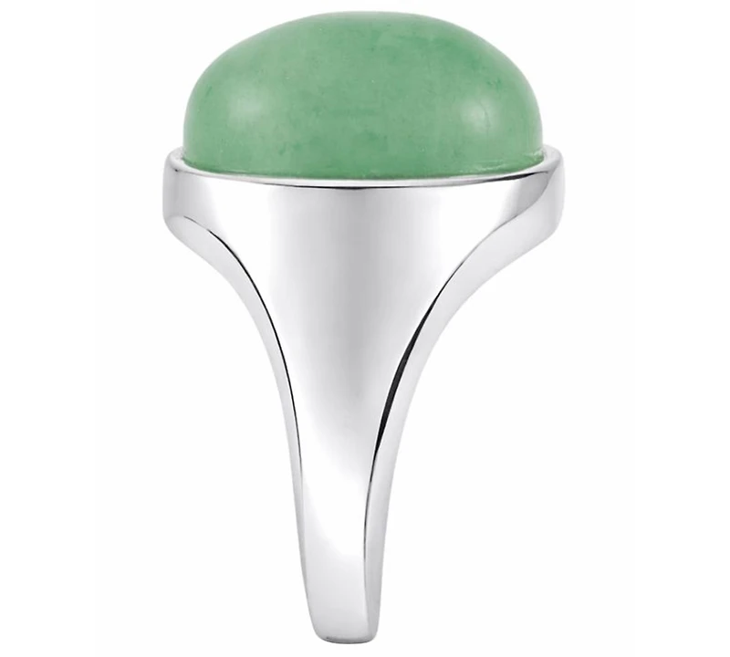 Macy's Green Jade (18 x 14mm) Ring in Sterling Silver