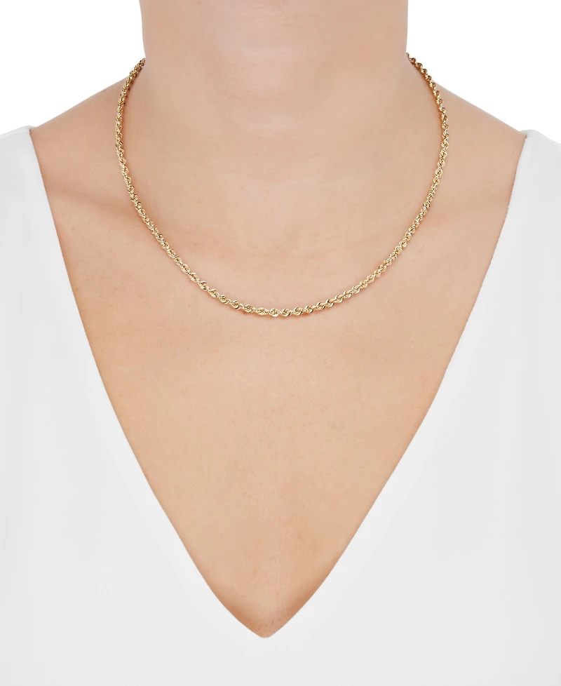 Macy's Hollow Rope Chain Necklace in 14k Yellow Gold