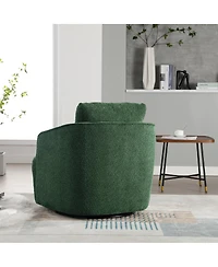 Streamdale Furniture Boucle Upholstered Swivel Accent Barrel Chair & Round Sofa Chair