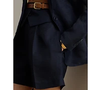Lauren Ralph Women's Pleated Linen-Blend Twill Shorts