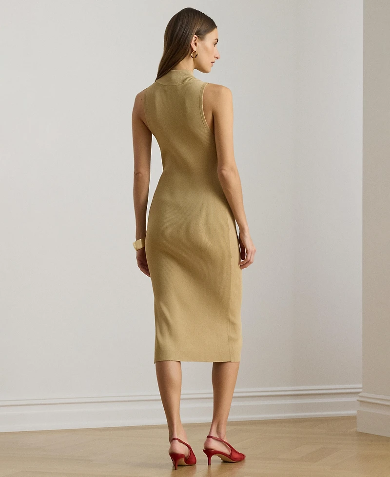 Lauren Ralph Women's Ribbed Mock Neck Slim Fit Sweater Dress