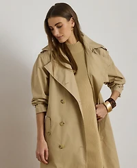 Lauren Ralph Women's Notch Lapel Long-Sleeve Trench Coat