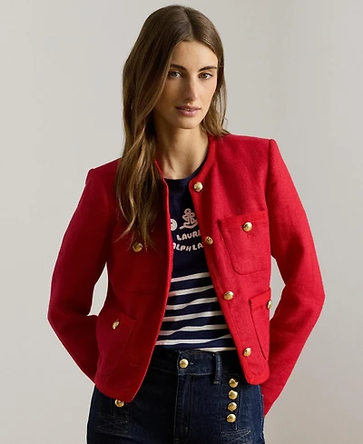 Lauren Ralph Lauren Women's Crewneck Long-Sleeve Cropped Jacket