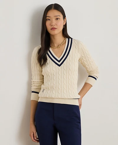 Lauren Ralph Women's V-Neck Long-Sleeve Sweater