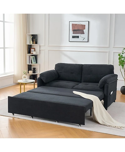 Streamdale Furniture Convertible Pull Out Sofa Bed Queen Size, 3-in-1 Sleeper Couch with Storage