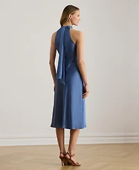 Lauren Ralph Women's Prasetijo Sleeveless Halter Neck Dress