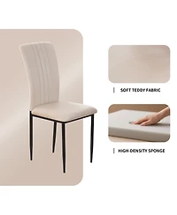 Streamdale Furniture Dining Chairs Set of 4 Modern Velvet Upholstered Chairs with Metal Legs