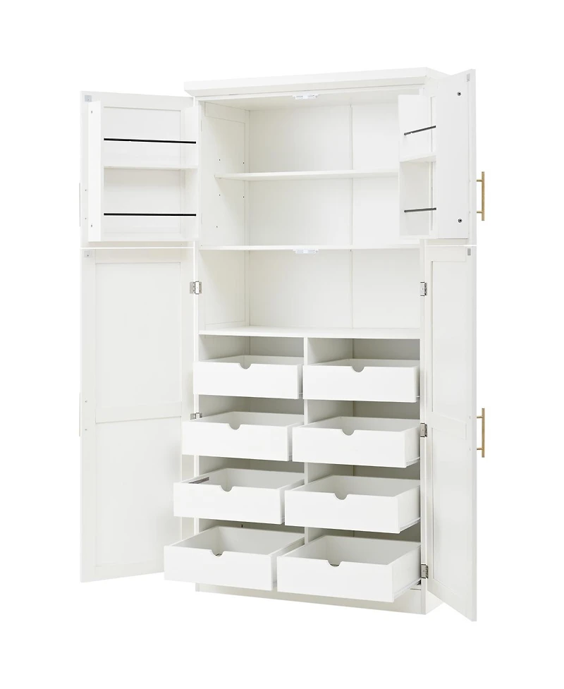 Streamdale Furniture Freestanding Kitchen Pantry Cabinet, 35.5x17.6x70.9