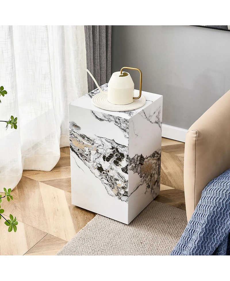 Streamdale Furniture Marble Pattern Mdf Coffee Table - Ready to Use