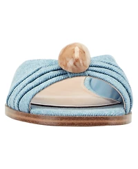 Marc Fisher Ltd Women's Dalani Ornamented Ruched Flat Slip-On Sandals