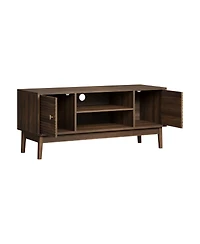 Streamdale Furniture Mid-Century Modern Walnut Tv Stand for Living Room & Bedroom