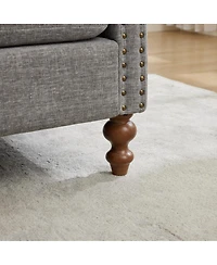 Streamdale Furniture 75.2" Wide Upholstered Chaise Lounge with Nailheads & 4 Pillows